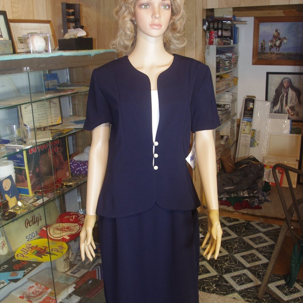 DANNY AND NICOLE OF NEW YORK,  NAVY BLUE,  SIZE 10